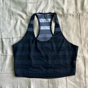 K-DEER Black Striped Sports Bra